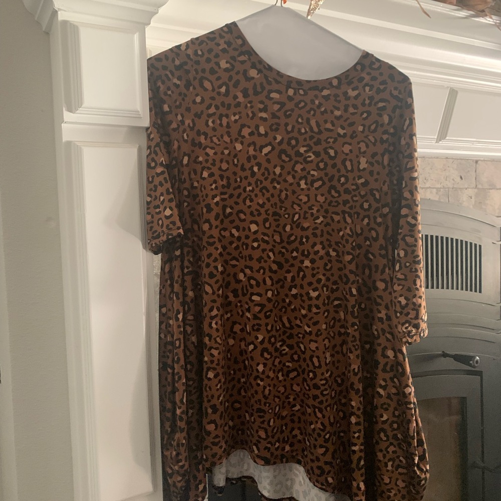 Leopard Print Women's Tunic Top